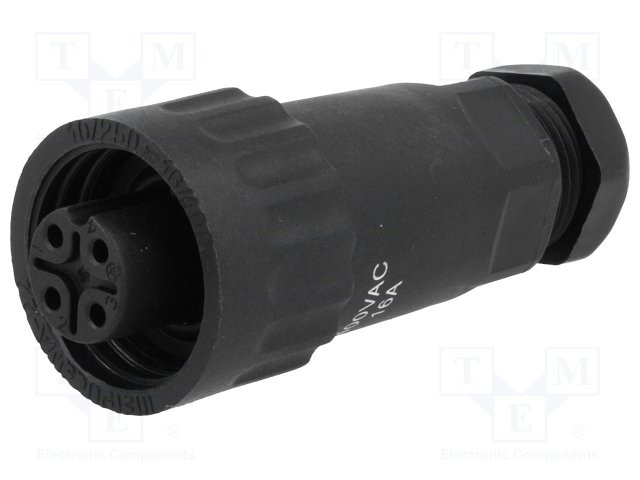 [WA22K4ZE265TME] Enchufe hembra WA22 4PIN IP67 16A 400V dorado. Mod. Mod. WA22K4ZE2-6.5