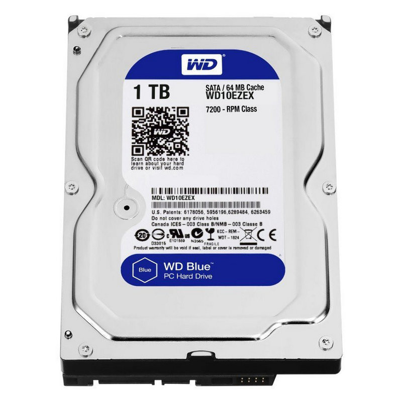 Disco duro interno WD Blue 1TB 3.5" SATA3. Mod. WD10EZEX