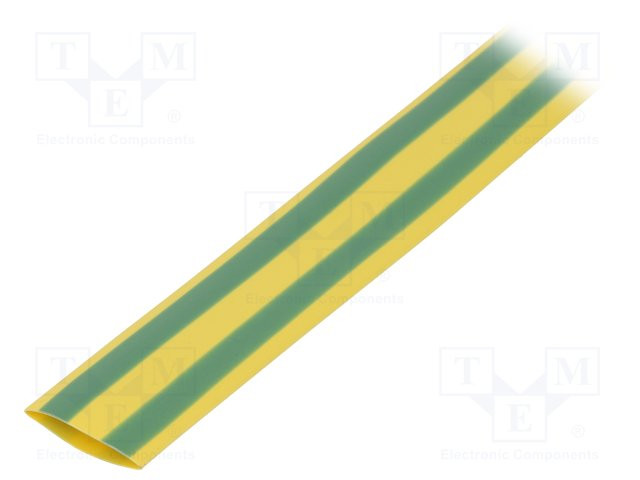 Tubo termorretractil 12.7 mm Amarillo Verde (tierra) 1 metro. Mod. XBPT12.7AV