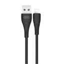 CABLE CARGA RÁPIDA USB A LIGHTNING SILICONA 2.4A 1M NEGRO XO. Mod. CU2183