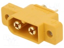 Conector de alimentación DC XT60 macho chasis 2 pin. Mod. XT60E-M