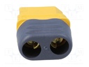 Conector de alimentación DC XT60 hembra aéreo 2 pin. Mod. XT60HF