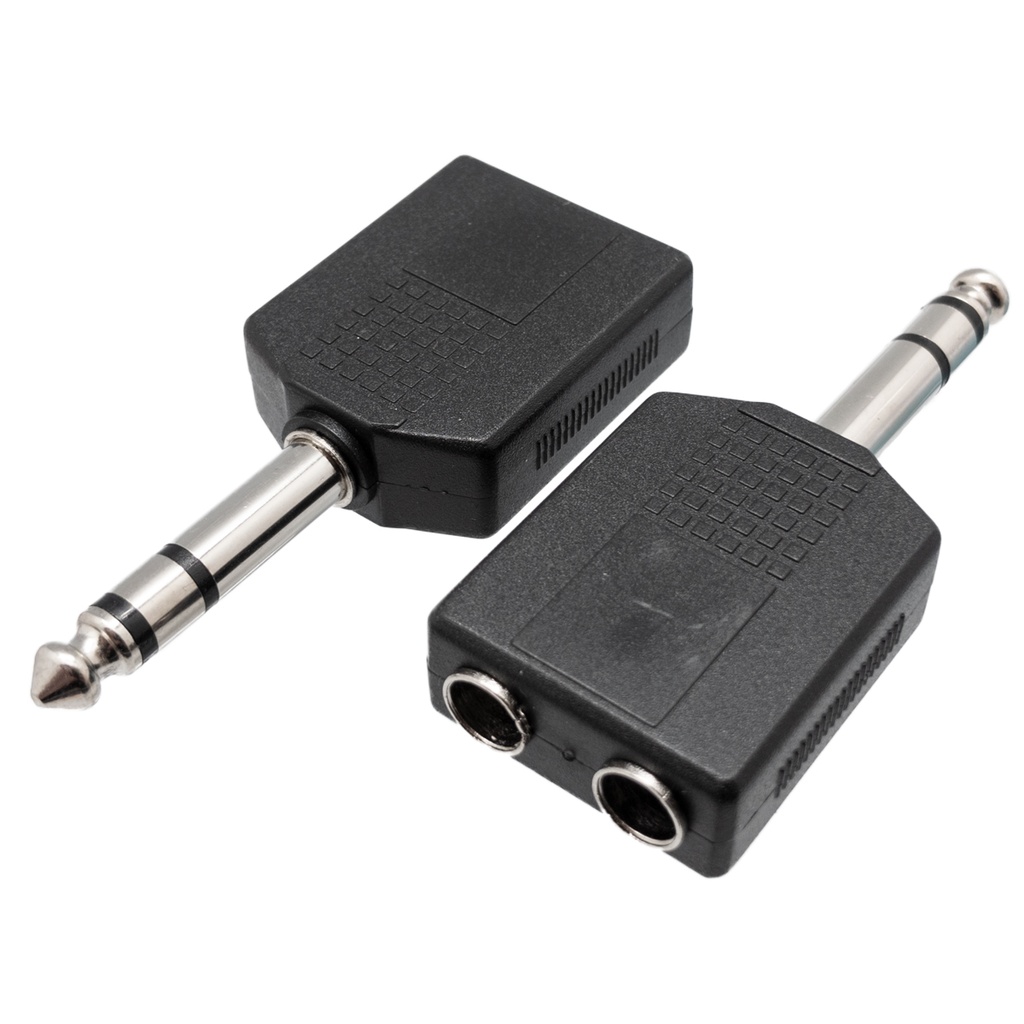 Adaptador Jack macho 6.3mm stereo a 2 Jack hembra 6.3mm stereo. Mod. 1098