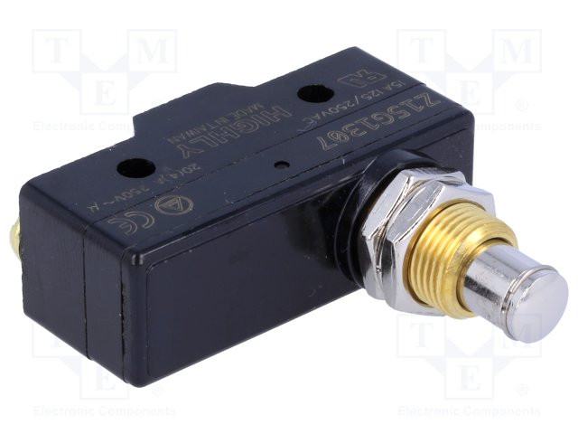 Microconmutador SNAP ACTION con espigas SPDT Z15G1307 20A/250VAC IP40