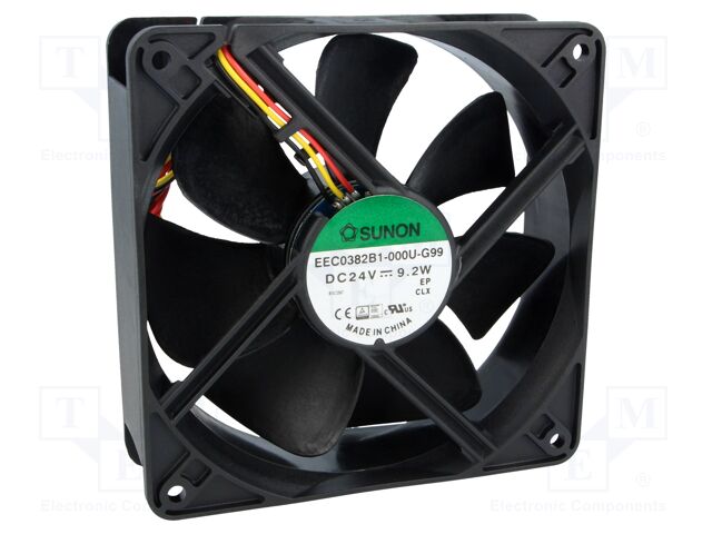 Ventilador axial 24VDC 120x120x38mm 3 hilos Sunon. Mod. EEC0382B1-G99