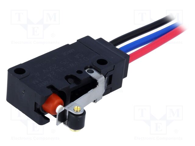Microconmutador roldana 5A 250VAC Omron. Mod. D2VW-5L2A-1M