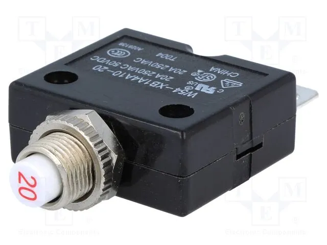 Interruptor magnetotérmico Unom 250VCA 50VCC 20A. Mod. W54-XB1A4A10-20