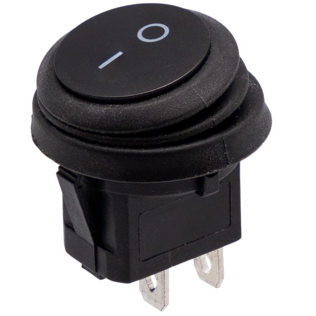 [4159ELG] Interruptor redondo negro estanco 2P 6A 250VAC IP65. Mod. 4159