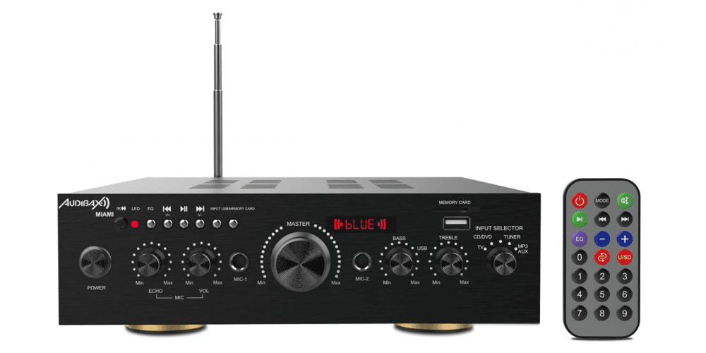 Amplificador Karaoke Bluetooth 100W+100W Audibax. Mod. MIAMI
