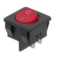 Interruptor luminoso cuadrado 4P ON-OFF 16A 250V rojo. Mod. 3823