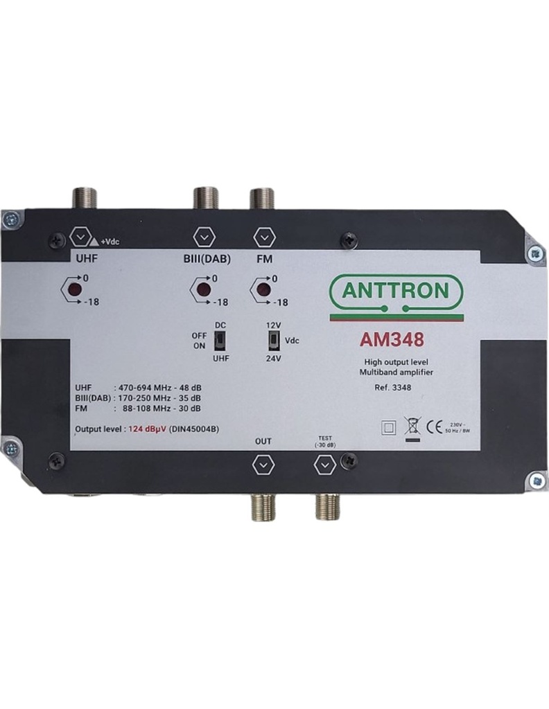 Central amplificador 5G 3 entradas 48db. Mod. AM348