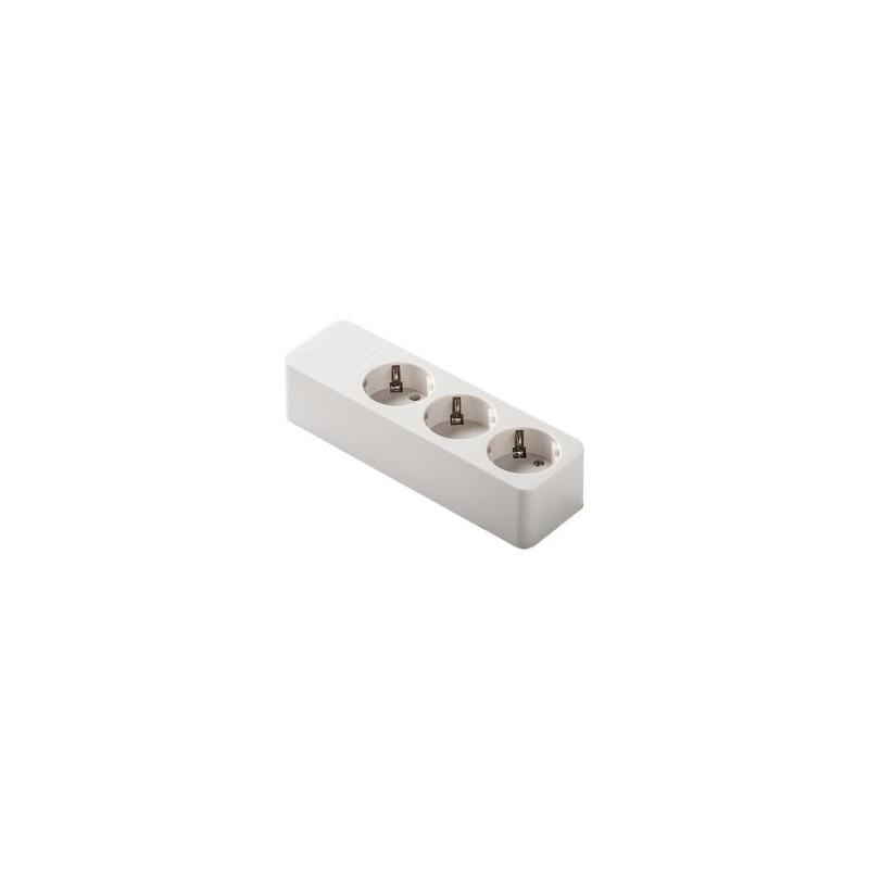 Base múltiple con 3 tomas 2P+T de 16A y 250V sin cable. Mod. 9/403