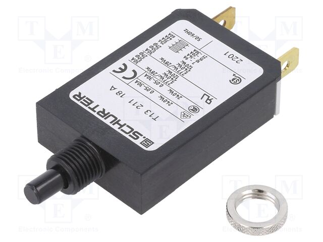 [T1321118] Interruptor magnetotérmico 18A 240VAC 28VDC. Mod. T13-211-18