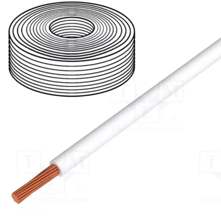 Hilo de línea libre de halógeno 1mm2 blanco flexible. Mod. LH1BL