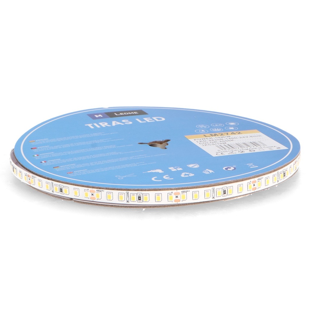 [LM2742] Tira Led 24V Smd Ziadna Ip20 10W/m - 10 Metros 4000K. Mod. LM2742