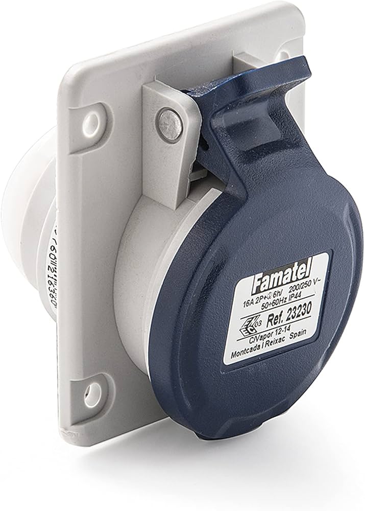 Base tras cuadro 2P+TT 32A IP44 Famatel. Mod. 23233