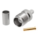 Conector TNC hembra RG58 crimpar. Mod. 1664