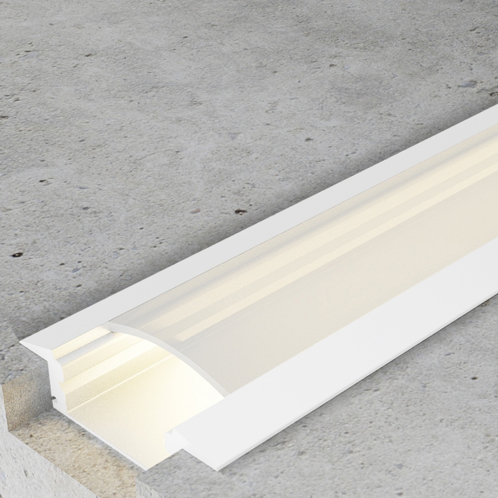Perfil de Aluminio empotrar Sub Lacado Blanco - 2 Metros. Mod. LM3704