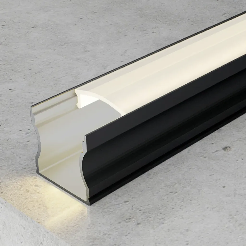 Perfil de Aluminio High Lacado Negro - 2 Metros. Mod. LM3720