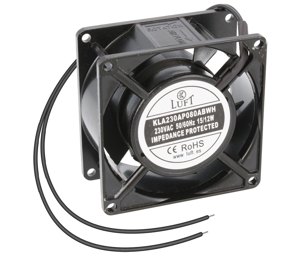 Ventilador 230Vac 80x80x38 mm rodamientos. Mod VEN063