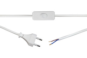 Interruptor bipolar con 2 m cable 2A/250V Electro DH. Mod. 11578/B