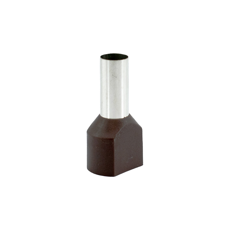 Puntera doble aislada 2x10.0mm2 marrón. Mod. 2040183