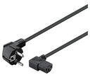 Conexión alimentación schuko a IEC C13 hembra acodado 2.0m. Mod. WIR1371