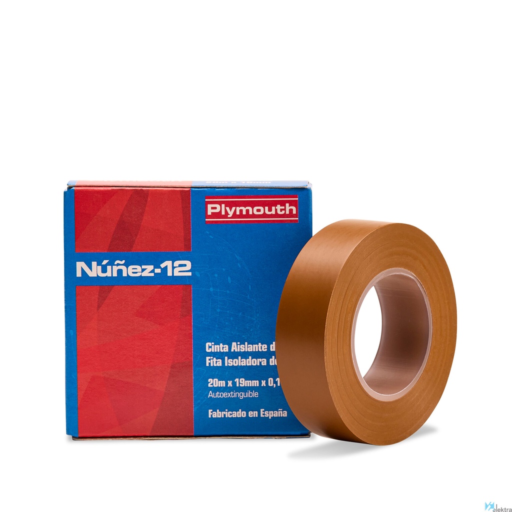 Cinta aislante marrón 20mx19mm NUÑEZ. Mod. NUÑEZ12MR