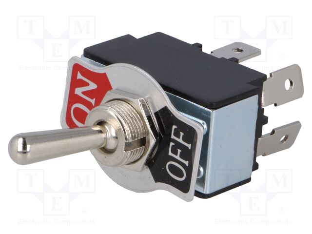 Interruptor de palanca bipolar OFF-ON faston 20A 12VDC. Mod. R13-28F-01