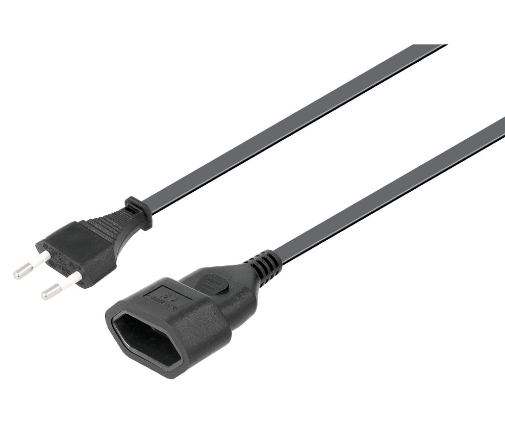 Prolongador de red 4,0mm macho - hembra 2M negro. Mod. 430026G