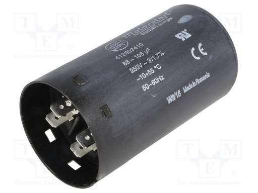 [12AG037] Condensador para motores de arranque 80 - 100 uF 250VCA -20÷55°C. Mod. CMS80100MF