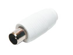 [0120BAVA] Conector Macho TV Ø 9,5 mm recto. Blanco. Mod. 0120-B