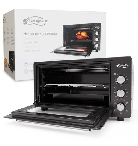 [030034ELE] Mini horno 1500W 36L negro San Ignacio. Mod. 00187