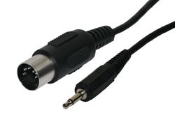 [1010AVA] Conexión Din 5P. 45º a Jack macho Ø 3,5mm. Mono 1metro. Mod. 1010