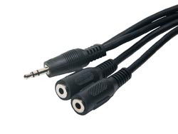 [1016AVA] Conexión Audio Jack Macho Ø 3,5mm. Estereo a Dos Jack Hembras Ø 3,5mm. Estereo. Mod. 0591N
