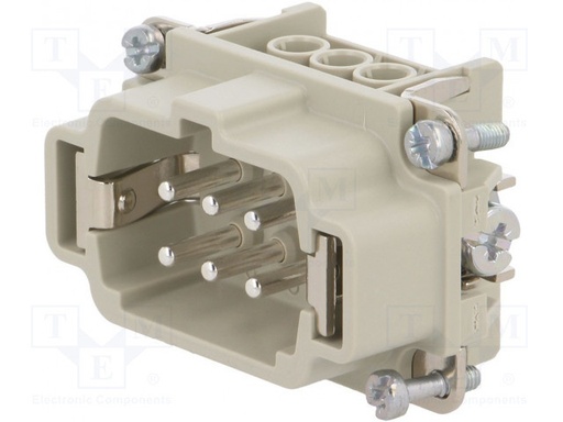 [10190000EPIC] Conector rectangular macho EPIC H-BE 6PIN+PE tamaño H-B 6. Mod. 10190000