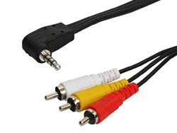 [1033BAVA] Conexión Audio-Vídeo con Jack Ø 2,5mm Estéreo 4 contactos a Tres RCA Machos. 1.5 metros. Mod. 1033-B