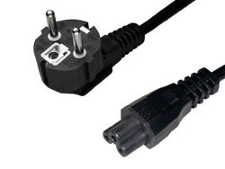 [1151AVA] Conexión Red informática Clavija Schuko a conector Hembra tipo C5 (3 lóbulos). Longitud: 1,8 m. Mod. WIR053