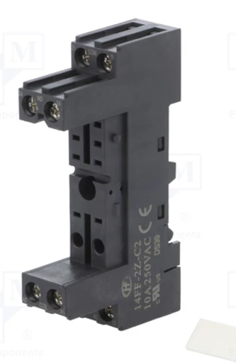 [14FF2ZC3TME] Base zócalo relé 8 pin carril DIN 10A 250V. Mod. 14FF-2Z-C2