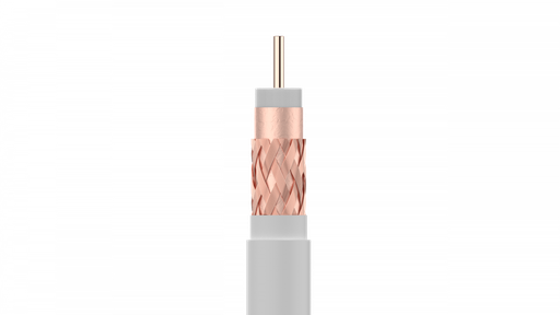 [214102TLV] Cable Coaxial altisima calidad T-100 Plus PVC blanco 100 metros malla cobre vivo cobre Televes. Mod. 214102