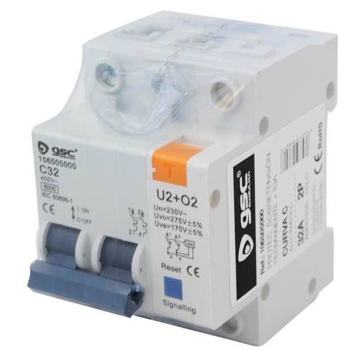[106505000GSC] Protector sobretensión permanente + IGA 2P 32A. Mod. 106505000