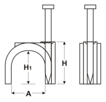 [316538EDH] Grapas cable redondo, abrazadera sujetacables 8mm, bolsa 100 und. Mod. 31.653/8