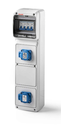 [6521FAM] Armario completo y cableado 2 tomas schucko 2p+TT 16A Famatel. Mod. 6521