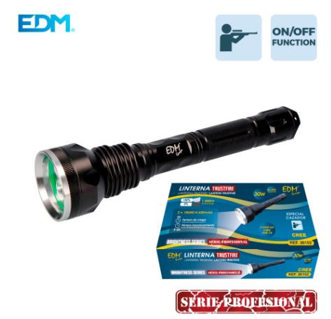 [36152ELK] SUPER LINTERNA 3 LEDS T6 30W 2400 LUMENS ESPECIAL PARA CAZA. Mod. 36152