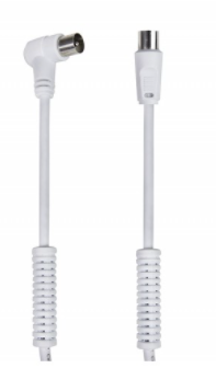 [391185DCU] Cable Antena TV LTE 90º M-Recto H / Con Filtros Blancos 3m. Mod. 391085