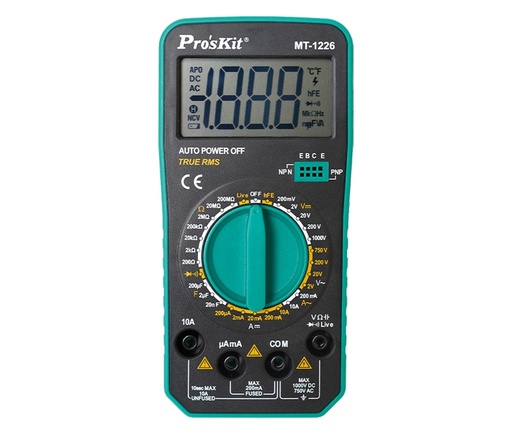[MT1226] Multímetro digital TRUE RMS 3 1/2 dígitos CAT III 1000V. Mod. MUL1226