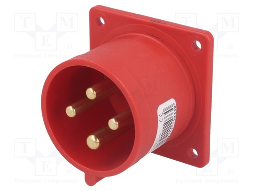 [6246TME] Conector industrial macho 3P+TT 16A chasis. Mod. 624-6
