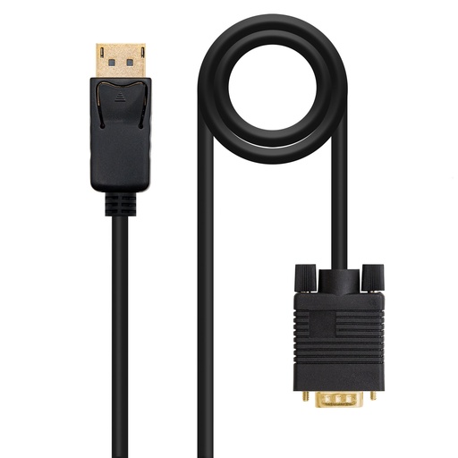 [10154402] Cable conversor DISPLAYPORT a VGA, DP/M - VGA/M, Negro, 2.0 M. Mod. 10.15.4402