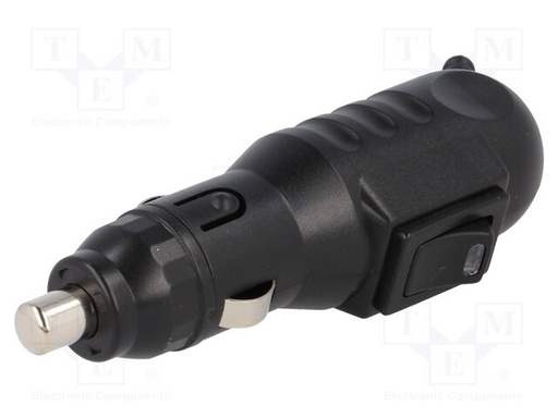 [A1353TME] Conector macho mechero c/ interruptor 8A 12V. Mod. A13-53