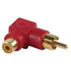 [AC055ARI] Adaptador acodado RCA hembra a RCA macho dorado rojo